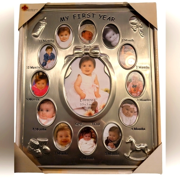 lawrence frames Other - NIB Baby's First Year frame silver/pewter 11" x 9"